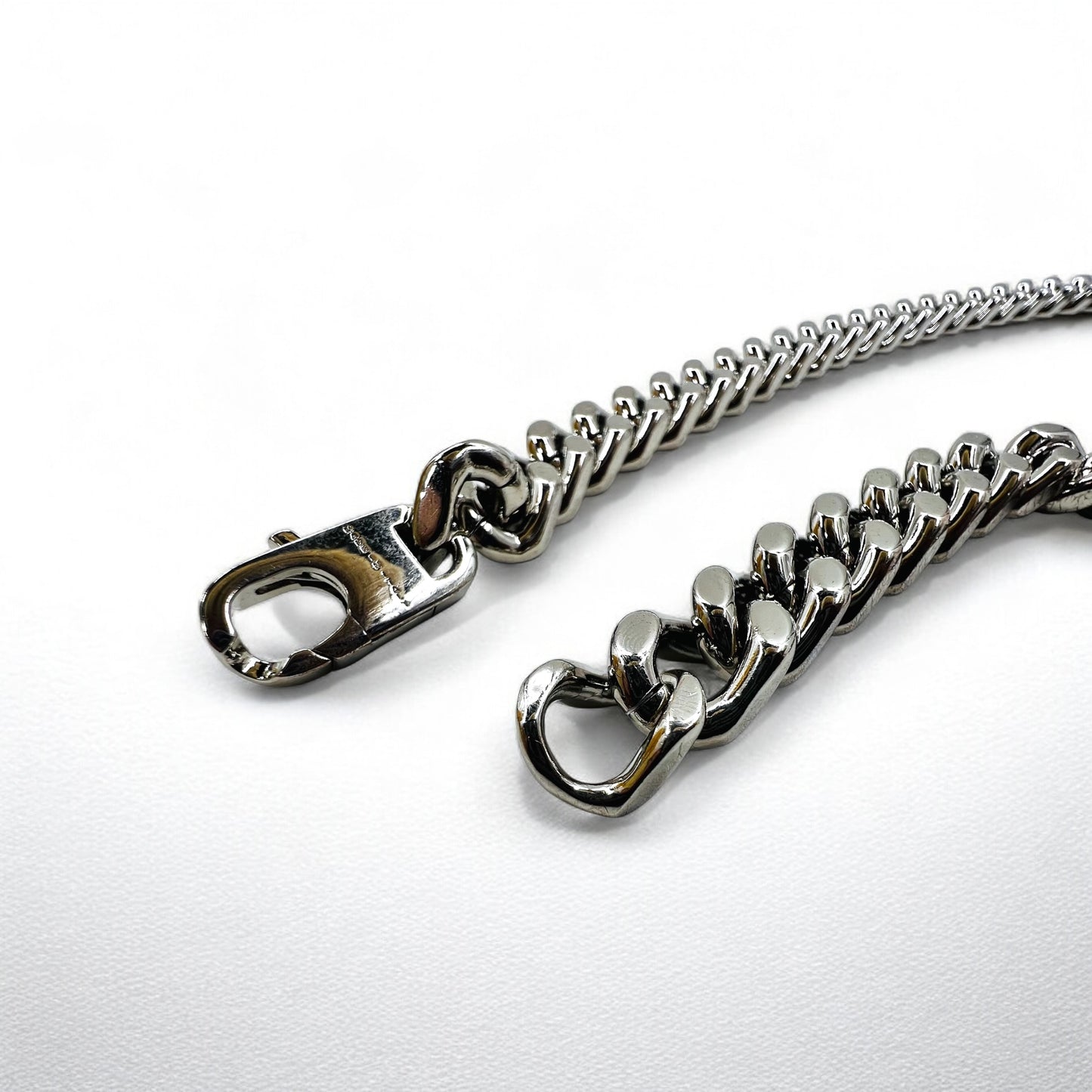 FENDI メタル チェーンネックレス シルバー 喜平 バゲット リンク MP4722 イタリア製