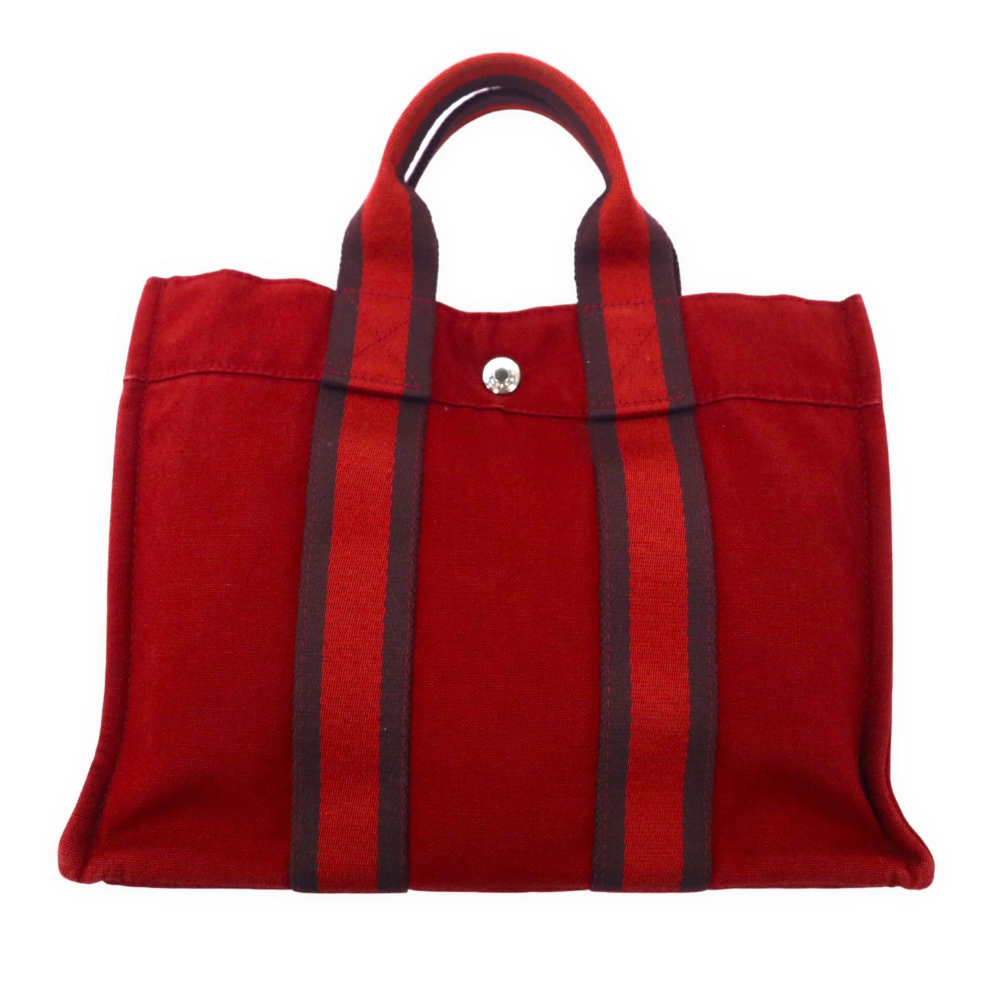 HERMES Fool Too PM Tote Bag Red Fourre Tout PM Canvas France MADE