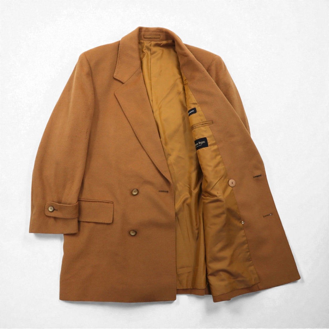 Italy Vintage Cashmere Coat GIORGIO BOTTO カシミヤ チェスターコート L ベージュ ダブルブレスト イタリア製