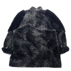 Made in France CDV COMME DU VRAI Leopard Faux Fur Coat FREE Grey Acrylic Different Material Switching