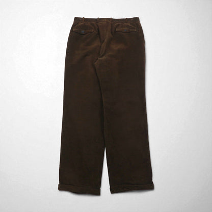 Burberrys 80年代 西ドイツ製 2タック ワイド コーデュロイパンツ L ブラウン コットン