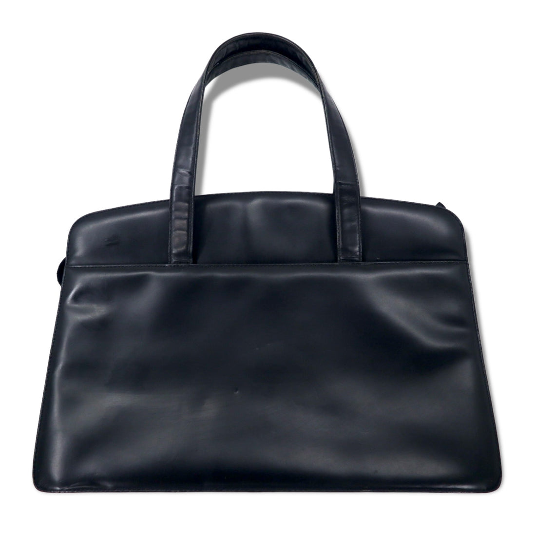 Burberrys Old Nova Check Square Shoulder Bag Handbag Black Leather