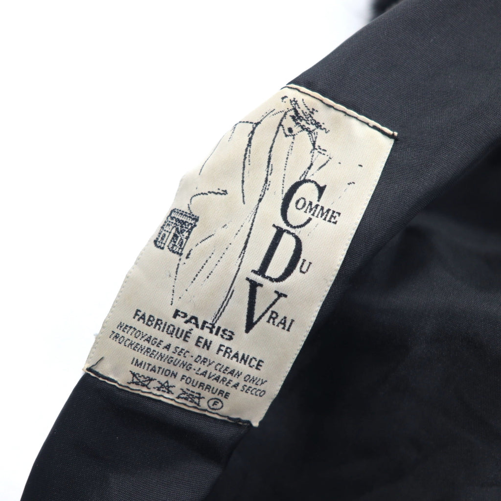 Made in France CDV COMME DU VRAI Leopard Faux Fur Coat FREE Grey Acrylic Different Material Switching