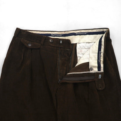 Burberrys 80年代 西ドイツ製 2タック ワイド コーデュロイパンツ L ブラウン コットン