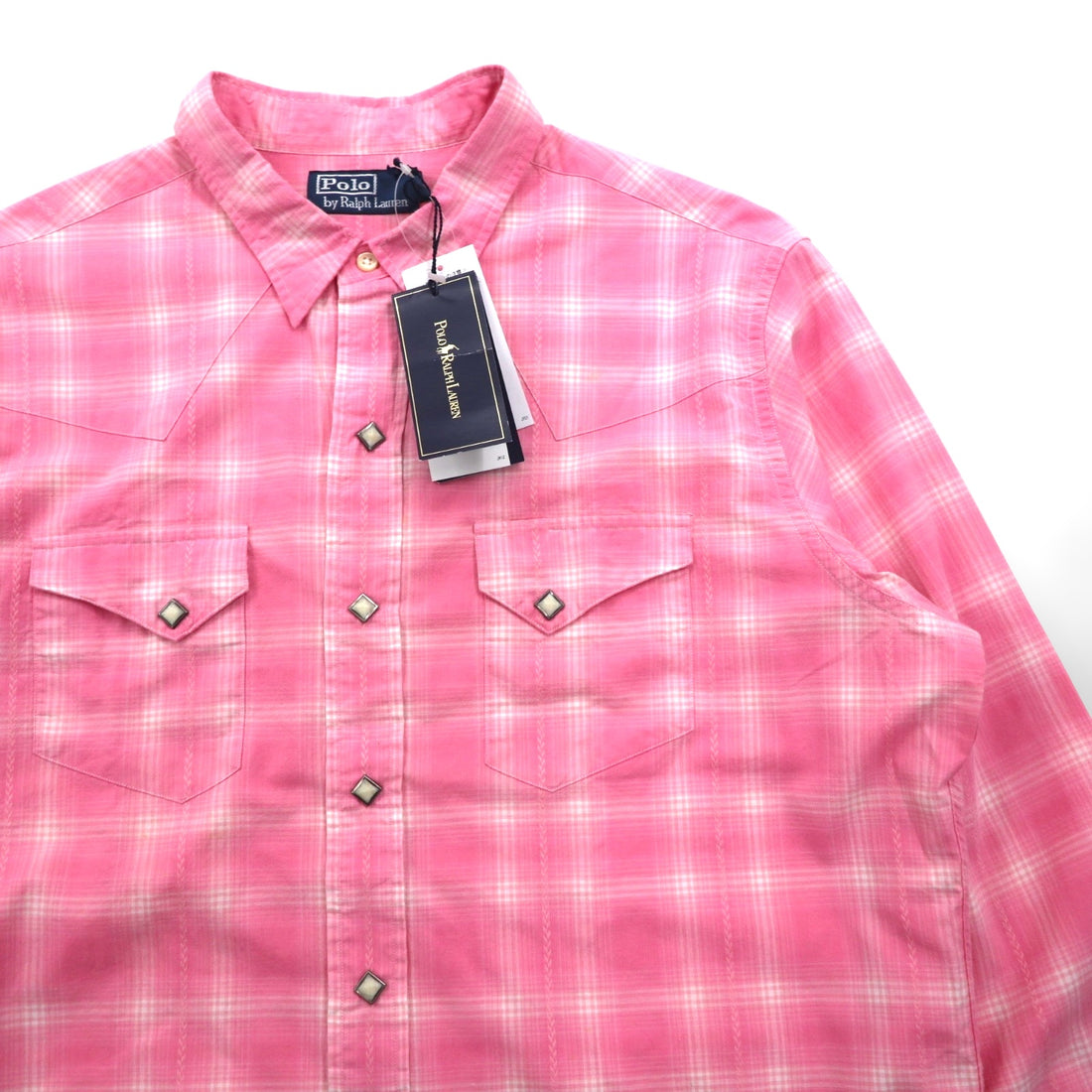 Polo by Ralph Lauren Western Shirt, XL, Pink Check, Chest Pocket, Unused