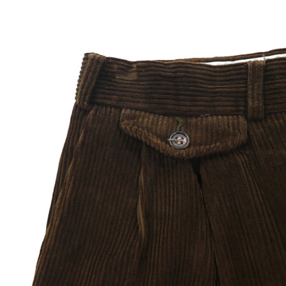Burberrys 80年代 西ドイツ製 2タック ワイド コーデュロイパンツ L ブラウン コットン