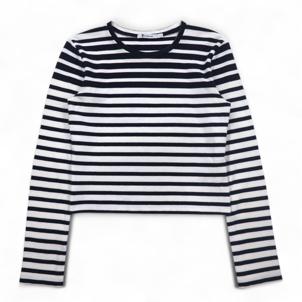 T BY ALEXANDER WANG クロップド ボーダー ロングスリーブ Tシャツ ロンT M UNITED ARROWS別注 1552-343-0101