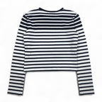 T BY ALEXANDER WANG クロップド ボーダー ロングスリーブ Tシャツ ロンT M UNITED ARROWS別注 1552-343-0101