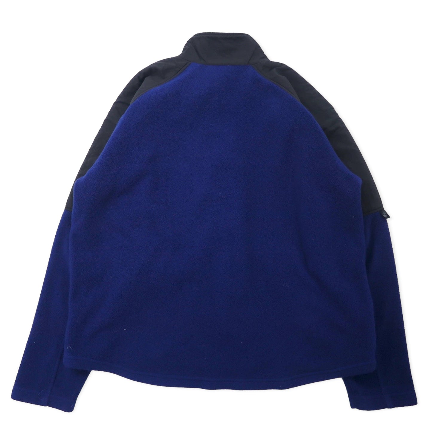 Timberland 90年代 ナイロン切り替え フルジップ フリースジャケット XL ネイビー ポリエステル ワンポイントロゴ刺繍 ビッグサイズ