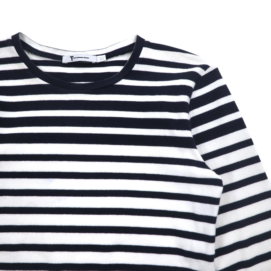 T BY ALEXANDER WANG クロップド ボーダー ロングスリーブ Tシャツ ロンT M UNITED ARROWS別注 1552-343-0101