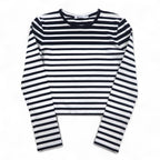 T BY ALEXANDER WANG クロップド ボーダー ロングスリーブ Tシャツ ロンT M UNITED ARROWS別注 1552-343-0101