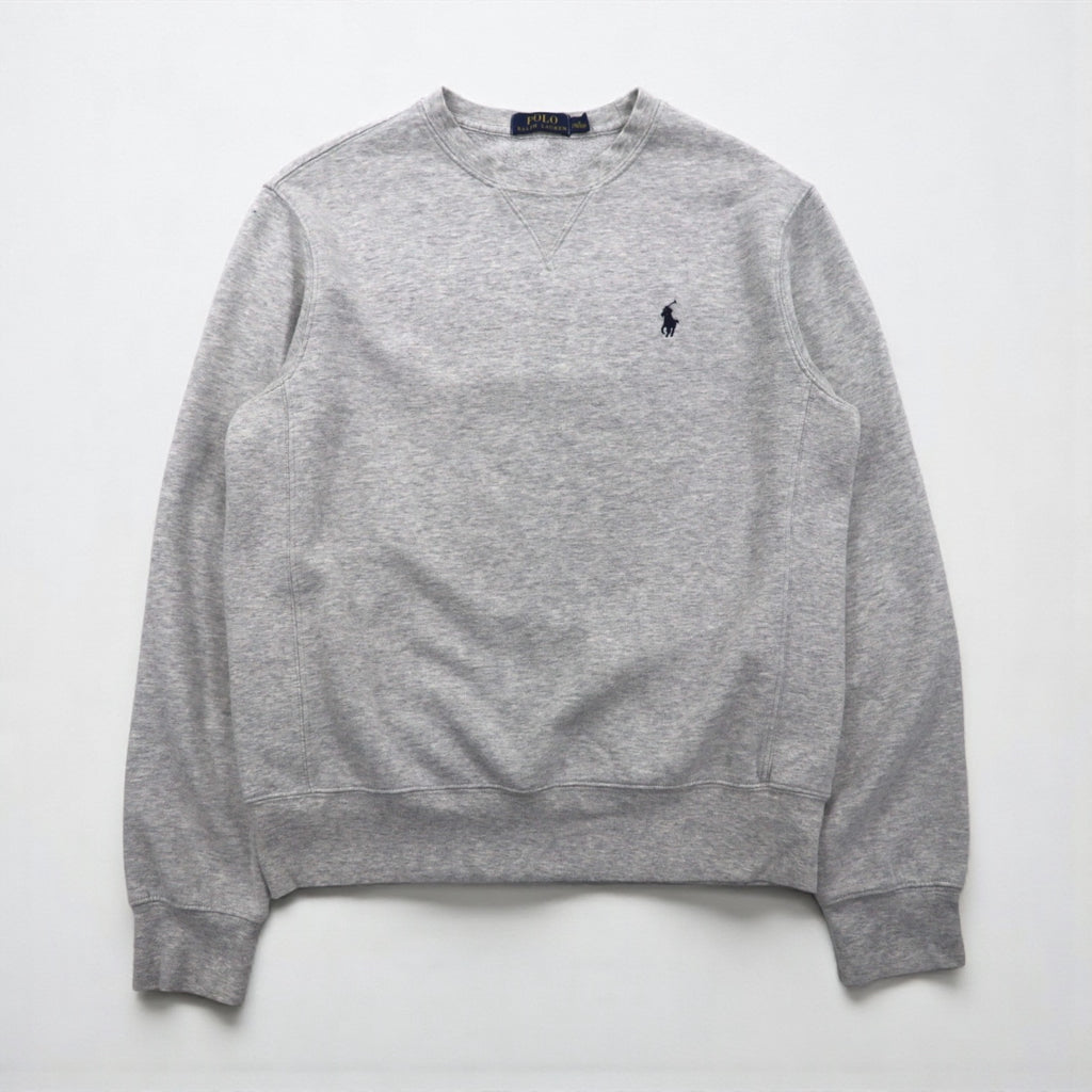 Polo Ralph Lauren 前V スウェット トレーナー S グレー スモールポニー 刺繡 ロゴ