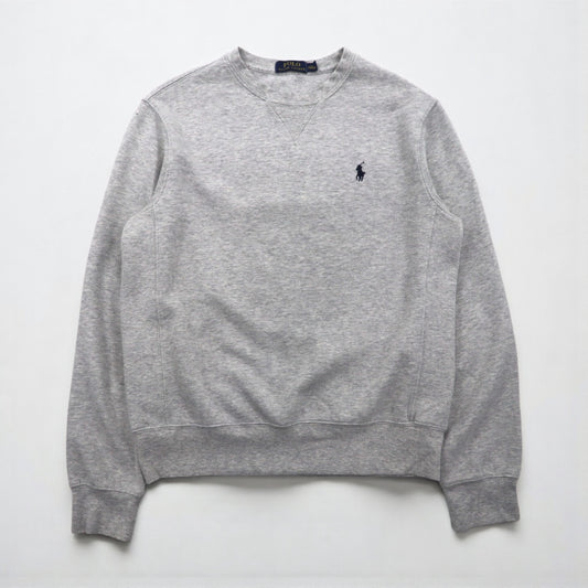 Polo Ralph Lauren 前V スウェット トレーナー S グレー スモールポニー 刺繡 ロゴ