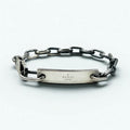 GUCCI Vintage ID Silver Chain Bracelet SV925 Logo Plate Made in Italy