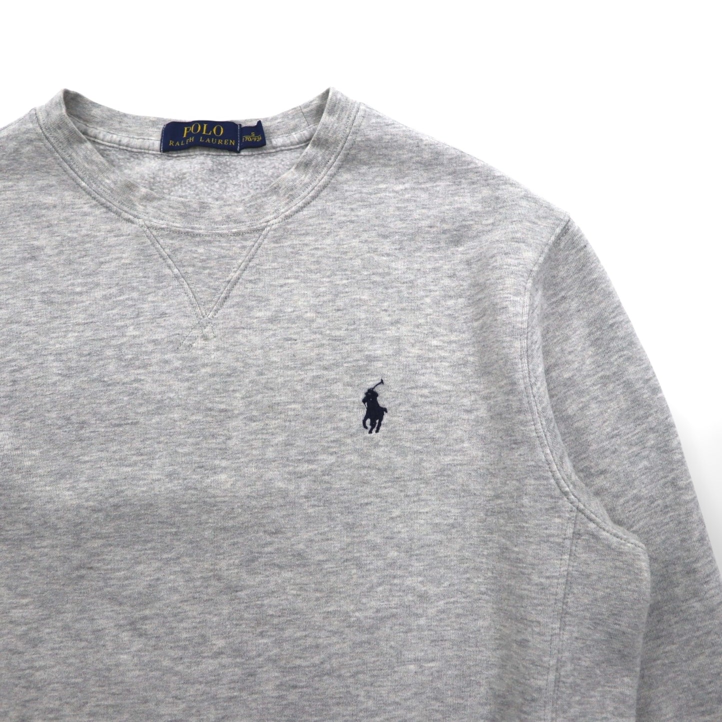 Polo Ralph Lauren 前V スウェット トレーナー S グレー スモールポニー 刺繡 ロゴ