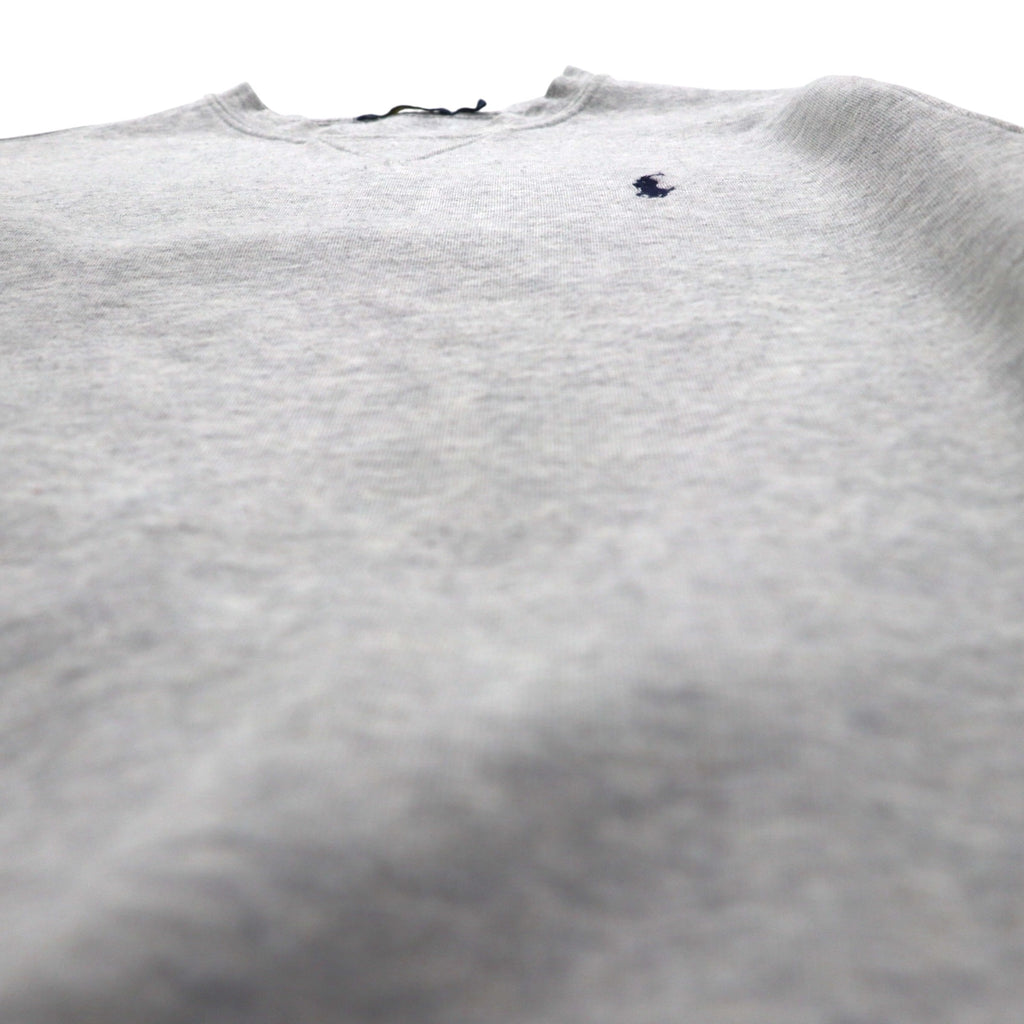 Polo Ralph Lauren 前V スウェット トレーナー S グレー スモールポニー 刺繡 ロゴ