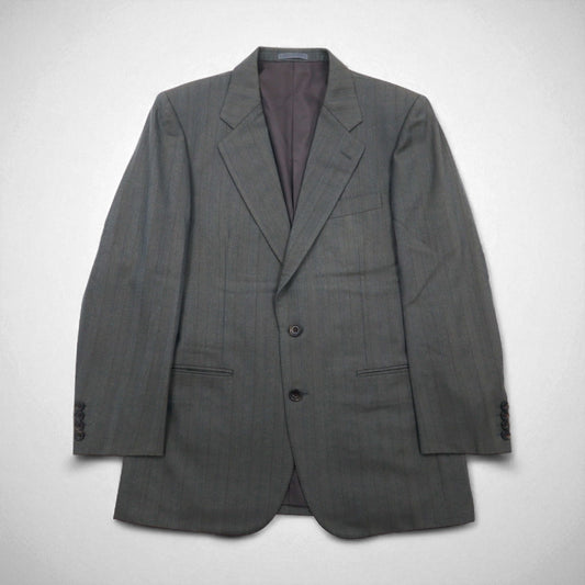 Burberrys オールド 2B テーラードジャケット L グレー ウール シャドーストライプ ウール 日本製