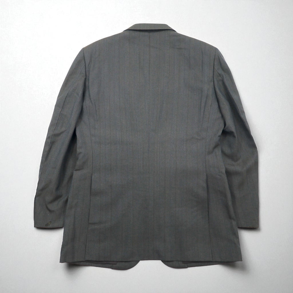 Burberry's Old 2B Tailored Jacket, Size L, Gray Wool Shadow Stripe, Made in Japan