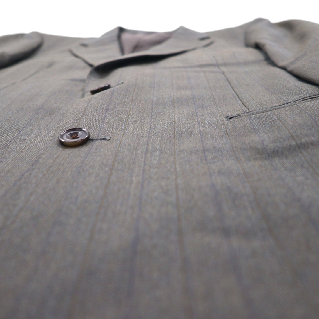 Burberry's Old 2B Tailored Jacket, Size L, Gray Wool Shadow Stripe, Made in Japan