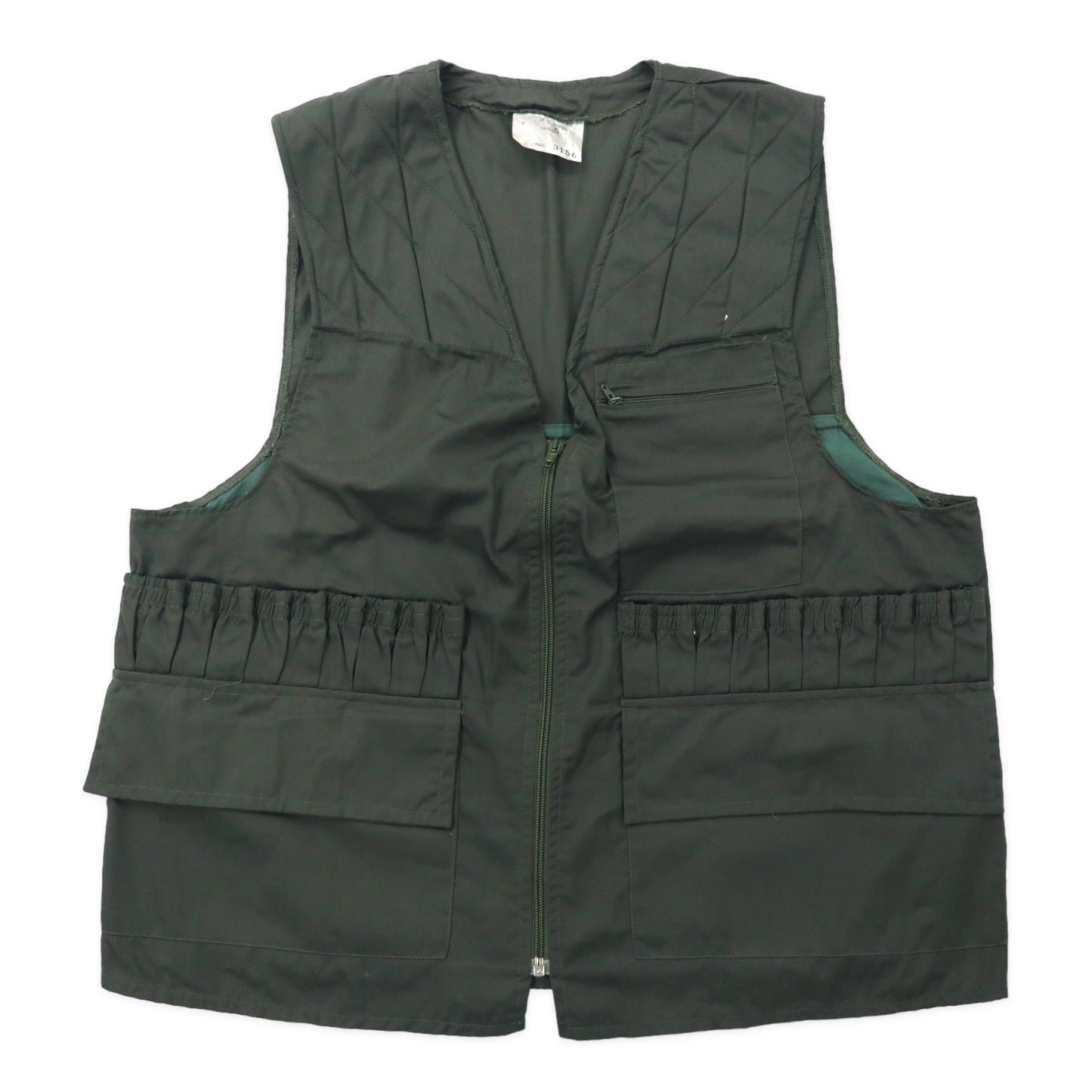 VINTAGE French Hunting Vest フレンチ ハンティングベスト 5 カーキ ポリエステル コットン LAMPOジップ