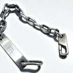 GUCCI Vintage ID Silver Chain Bracelet SV925 Logo Plate Made in Italy