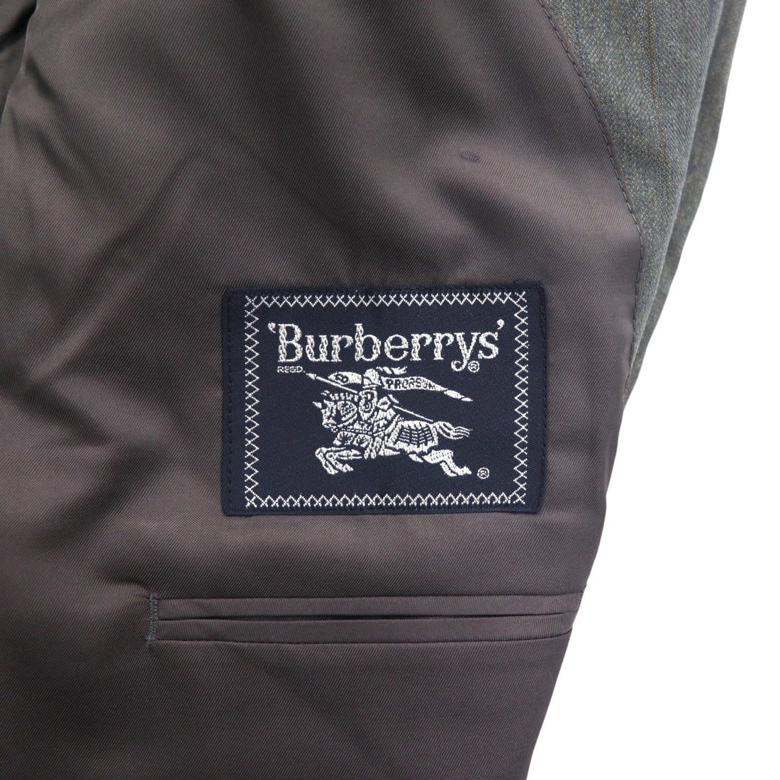 Burberry's Old 2B Tailored Jacket, Size L, Gray Wool Shadow Stripe, Made in Japan