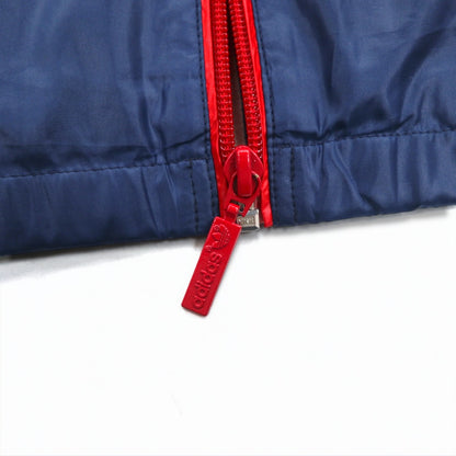 adidas originals 00年代 ナイロンジャケット ジャージ S ネイビー 3ストライプ フード収納式