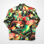 VERSACE 80年代 イタリア製 シャツ S マルチカラー 総柄 アート 比翼 VERSACE JEANS COUTURE