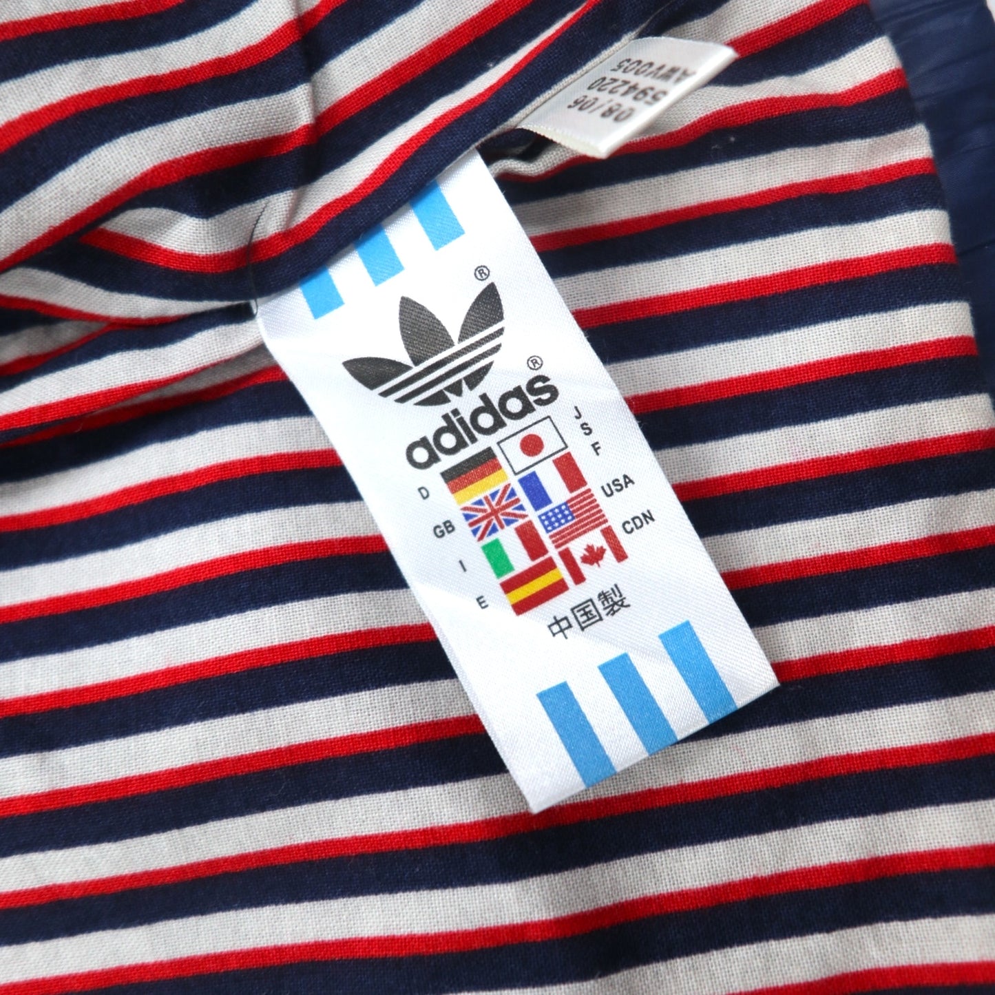 adidas originals 00年代 ナイロンジャケット ジャージ S ネイビー 3ストライプ フード収納式