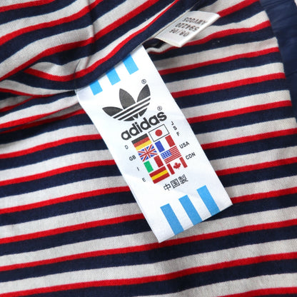 adidas originals 00年代 ナイロンジャケット ジャージ S ネイビー 3ストライプ フード収納式