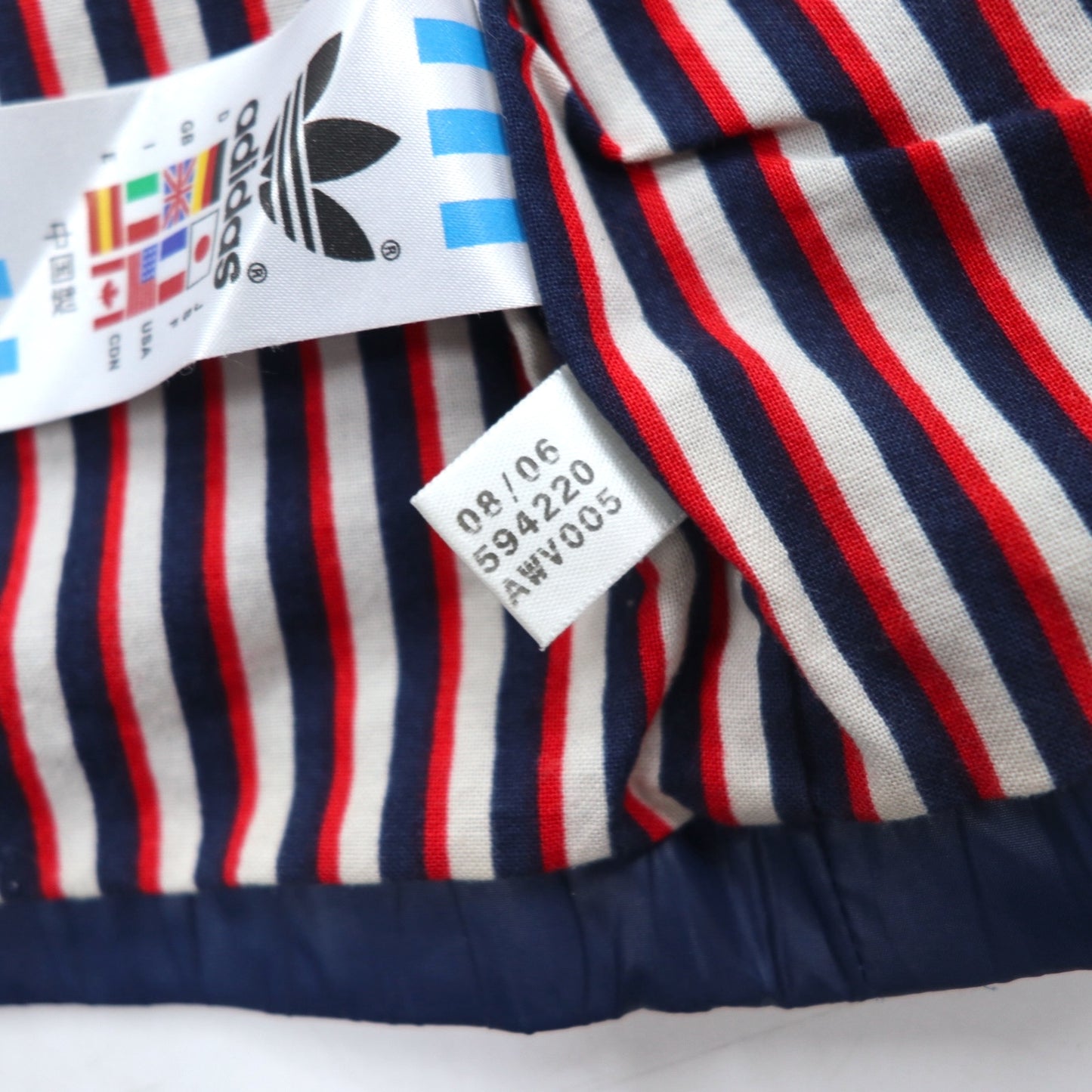 adidas originals 00年代 ナイロンジャケット ジャージ S ネイビー 3ストライプ フード収納式