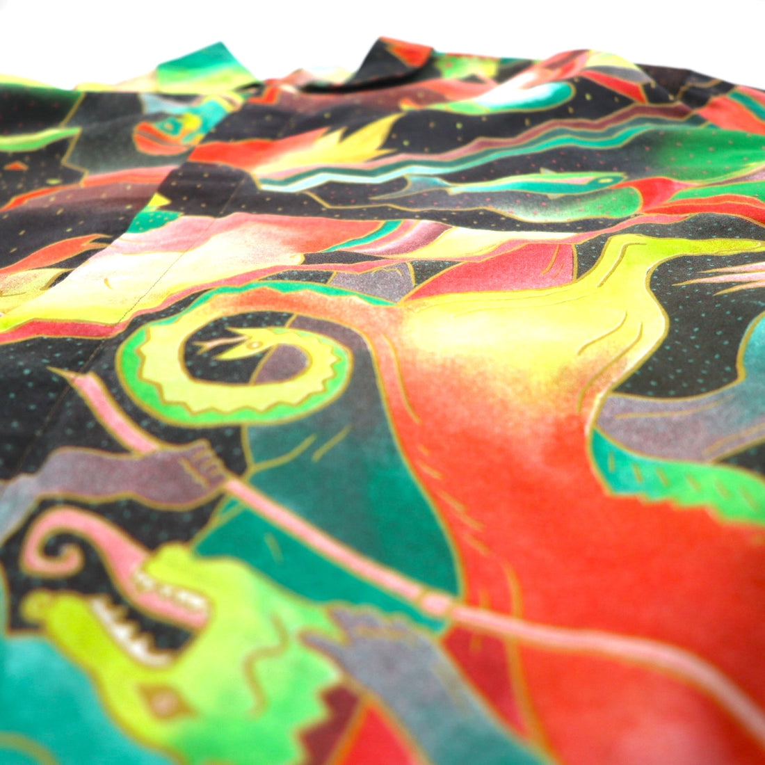 VERSACE 80s Made in Italy Shirt, Small, Multicolor Allover Pattern, Art, Bi-Fold, JEANS COUTURE