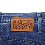 MARITHE FRANCOIS GIRBAUD バギー テーパード デニムパンツ S ブルー コットン ジッパーフライ 日本製