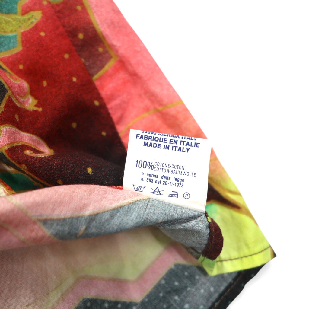 VERSACE 80年代 イタリア製 シャツ S マルチカラー 総柄 アート 比翼 VERSACE JEANS COUTURE