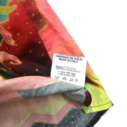 VERSACE 80年代 イタリア製 シャツ S マルチカラー 総柄 アート 比翼 VERSACE JEANS COUTURE