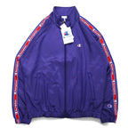 Champion Track Jacket Jersey M Violet Script Logo Jacquard Tape C3-Q601 Unused Item
