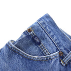 Lee 90s USA Made Denim Pants Size 34 Blue Cotton Leather Patch Zipper Fly 200-8989