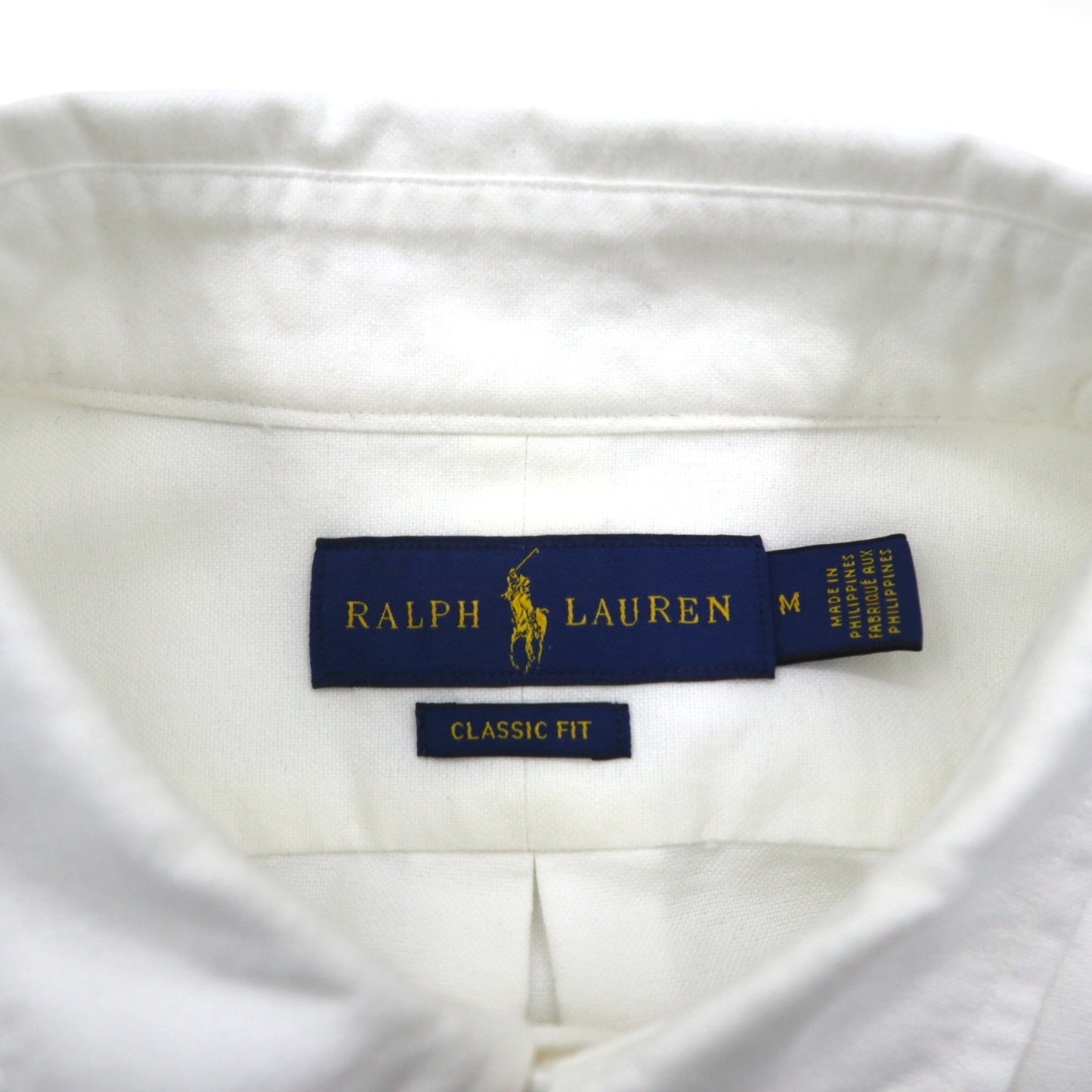 Ralph Lauren ビッグポニー 刺繍 オックスフォード ボタンダウン シャツ M ホワイト コットン ロゴ