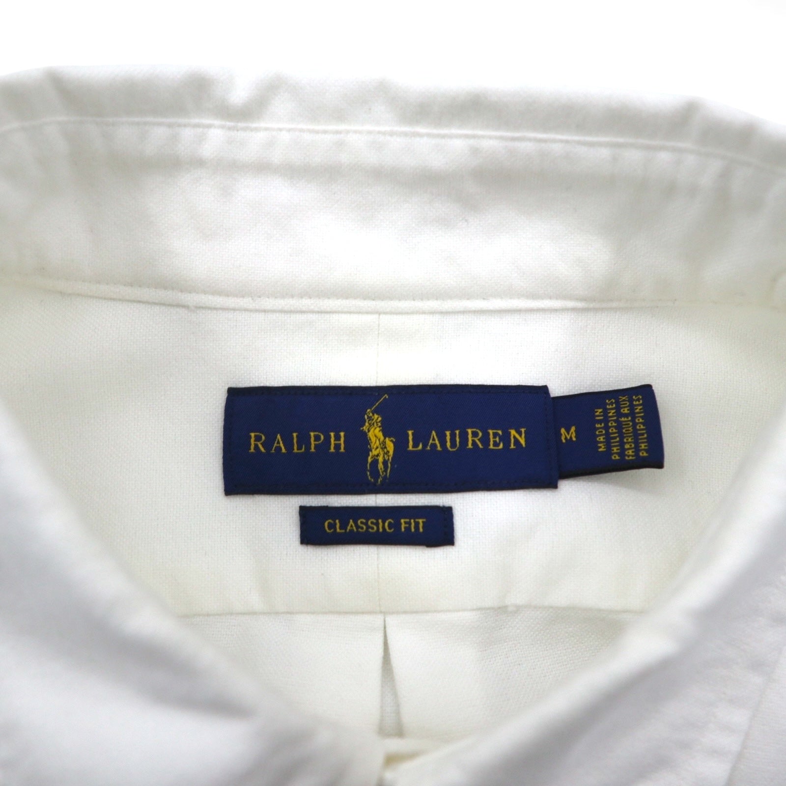 Ralph Lauren ビッグポニー 刺繍 オックスフォード ボタンダウン シャツ M ホワイト コットン ロゴ