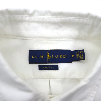 Ralph Lauren ビッグポニー 刺繍 オックスフォード ボタンダウン シャツ M ホワイト コットン ロゴ