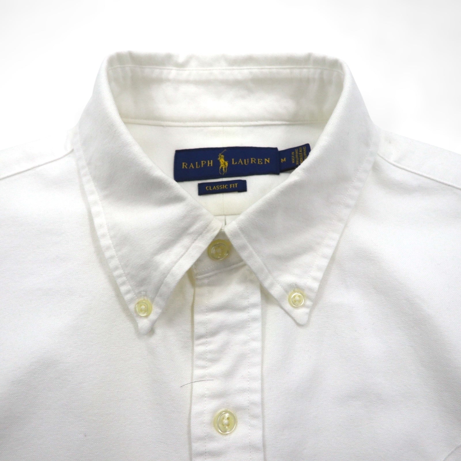 Ralph Lauren ビッグポニー 刺繍 オックスフォード ボタンダウン シャツ M ホワイト コットン ロゴ