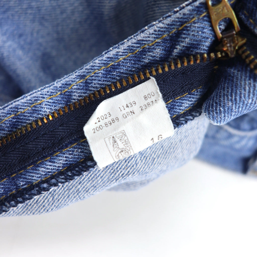 Lee 90s USA Made Denim Pants Size 34 Blue Cotton Leather Patch Zipper Fly 200-8989
