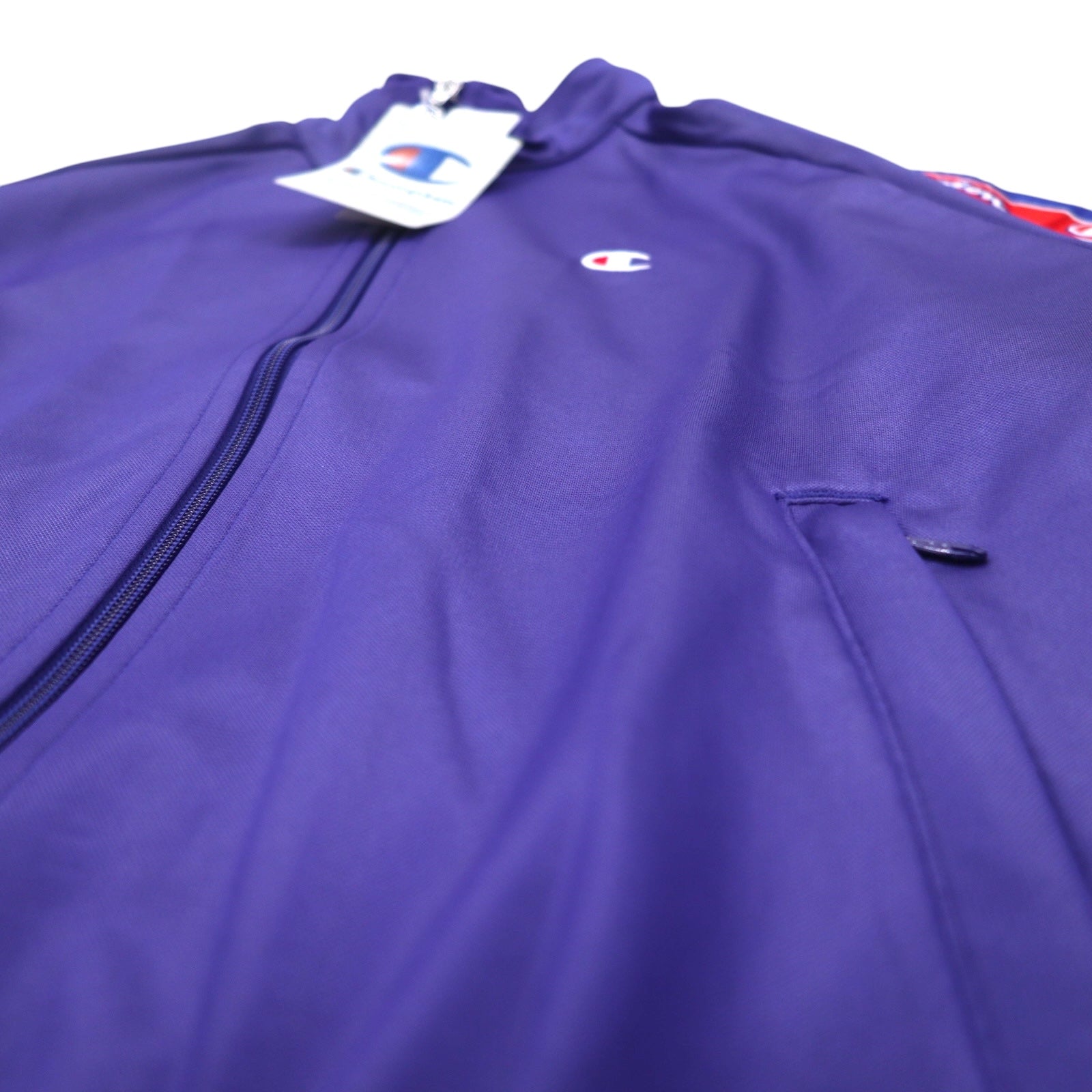 Champion Track Jacket Jersey M Violet Script Logo Jacquard Tape C3-Q601 Unused Item