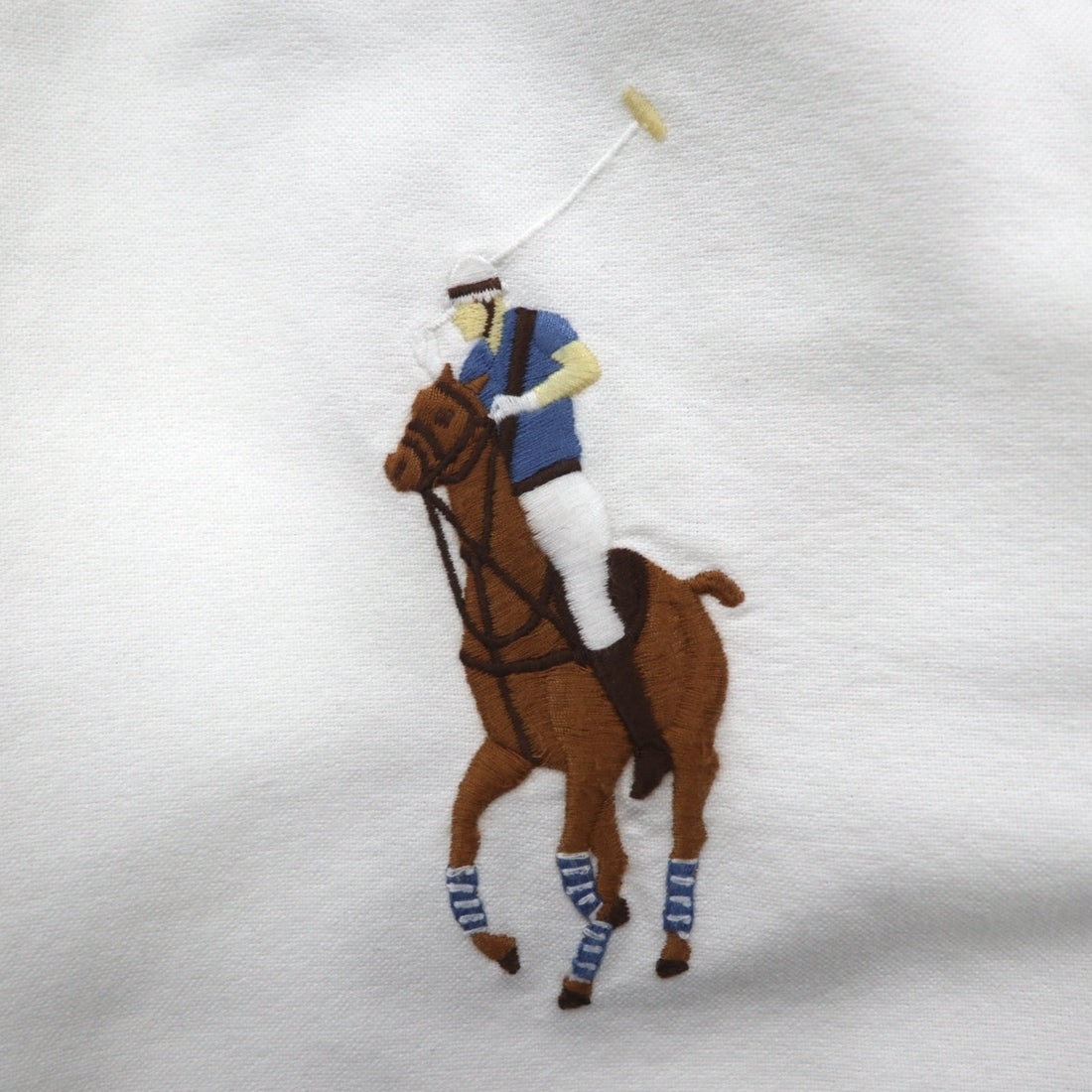 Ralph Lauren Big Pony Embroidery Oxford Button-Down Shirt, Medium, White Cotton, Logo