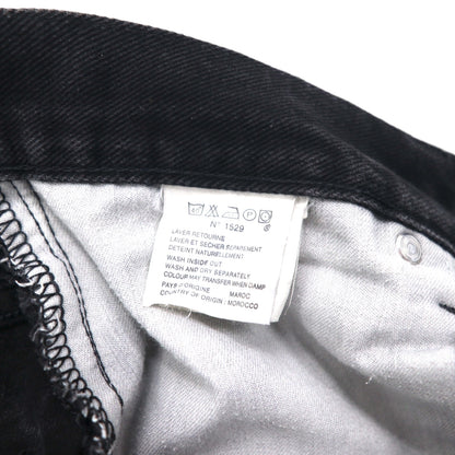 POLO JEANS CO. RALPH LAUREN 90s Straight Denim Pants, Size M, Black, Button Fly, Leather Patch, Made in Morocco