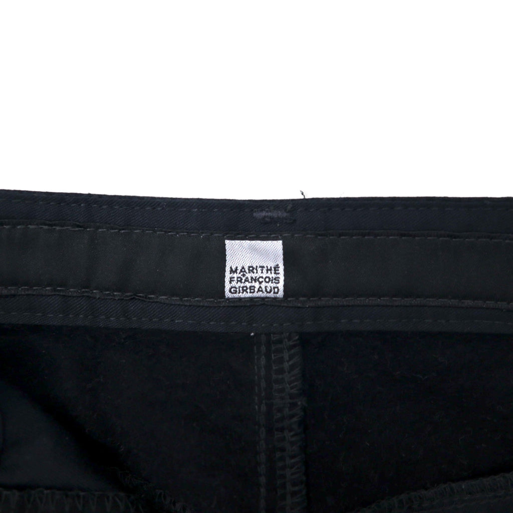 MARITHE FRANCOIS GIRBAUD ダブルニー ブラック ジーンズ デニムパンツ S ブラック コットン ジッパーフライ 日本製