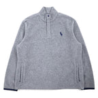 日本然リトテ-古着オンライン-POLO GOLF RALPH LAUREN 90年代 ハーフスナップ フリースジャケット XL グレー ポリエステル ドローコード-POLO GOLF RALPH LAUREN 90's Half Snap Fleece Jacket XL Gray Polyester Drawcord
