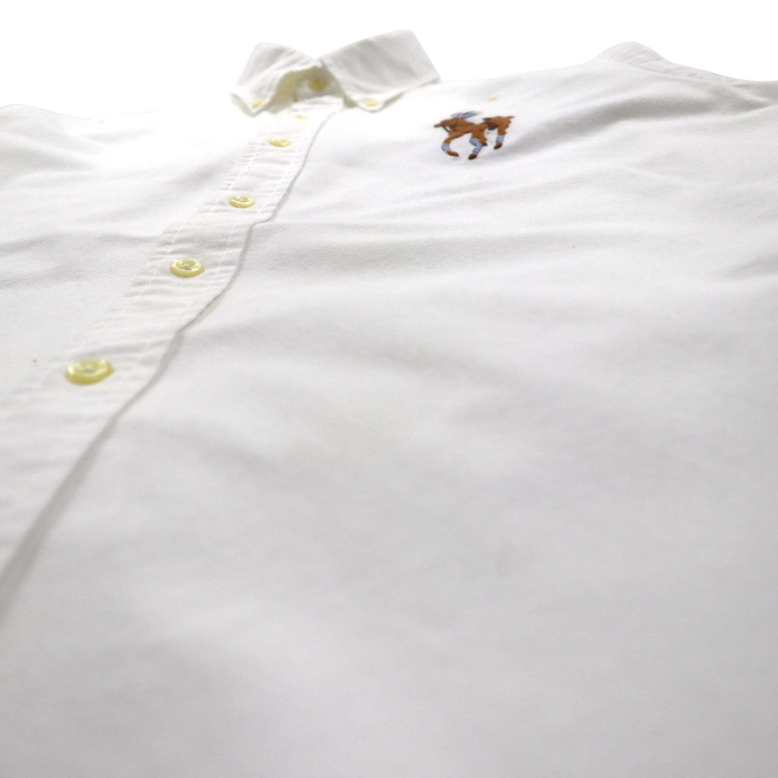 Ralph Lauren Big Pony Embroidery Oxford Button-Down Shirt, Medium, White Cotton, Logo