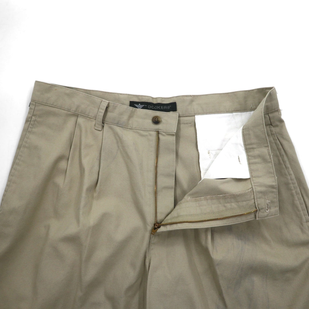DOCKERS ( Levi's ) ダック キャンバス タック ショートパンツ ハーフパンツ L ベージュ コットン