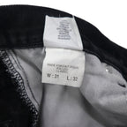 POLO JEANS CO. RALPH LAUREN 90s Straight Denim Pants, Size M, Black, Button Fly, Leather Patch, Made in Morocco